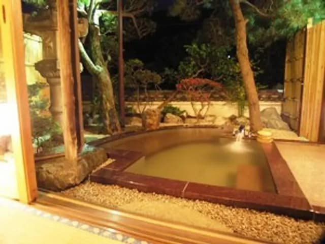 Open-air bath with room