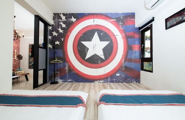 聽見蝸牛民宿 | 自行車使用｜BBQ場地｜停車場-美式英雄四人房-1