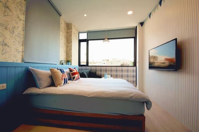 宜蘭羅東夜市迷彩民宿-藍雙人套房-3