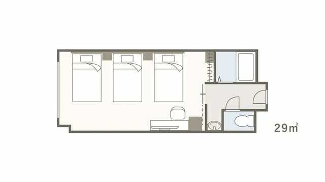 Triple room floor plan