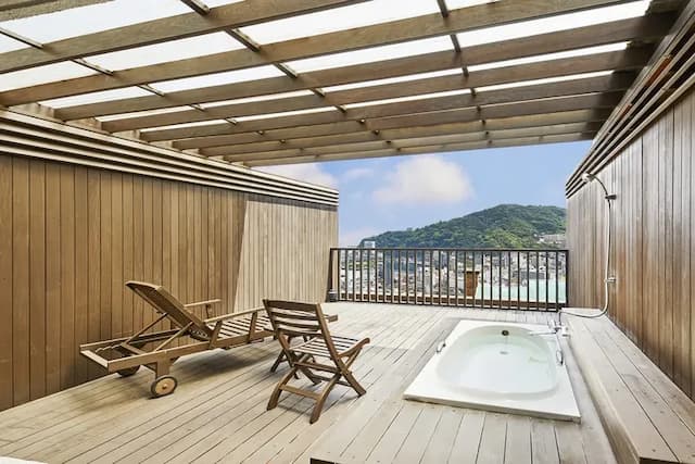 熱海溫泉 Relax Resort飯店｜熱海站開車5分-現代雙人房:附陽台露天浴池【不挑房】-3