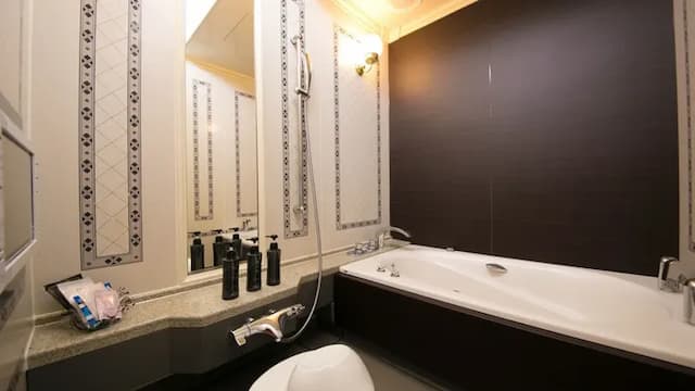 The bathtub and washroom (shower) are completely independent types.