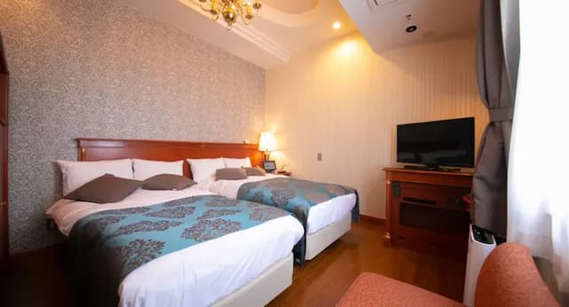 長崎協奏曲飯店｜原爆資料館站步行4分/近山王神社/近平和公園-好萊塢雙床房【不挑房】-1