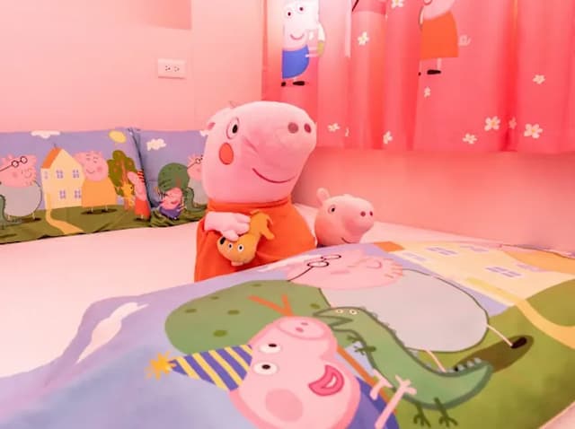 掬月童心親子民宿-Pink Bubble Slide Quadruple Room (Extra Bed Available)-12