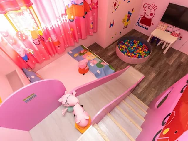掬月童心親子民宿-Pink Bubble Slide Quadruple Room (Extra Bed Available)-8