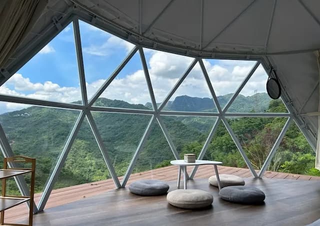 森山谷｜獨家85折起！低密度懶人露營、一泊三食-【懶人露營】星空帳篷｜四人房｜山谷景-1