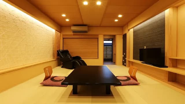 Fully refurbished guest room with open-air bath