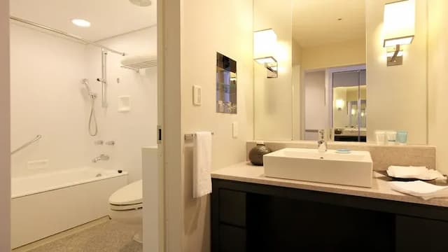 Stylish twin/bathroom example
