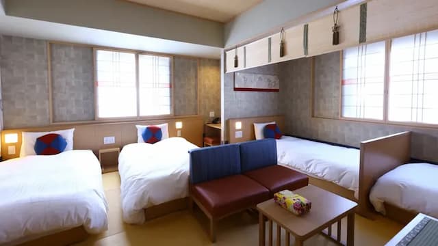 [Non-smoking] Family Force 33.7 sqm Serta bed (100 & times; 195 cm & times; 4 units)