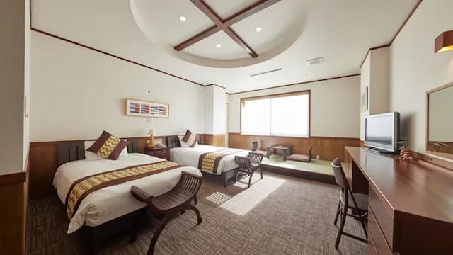 越後湯澤溫泉 越後之宿 Inamoto｜越後湯澤站步行2分-雙床和洋房【不挑房】-1