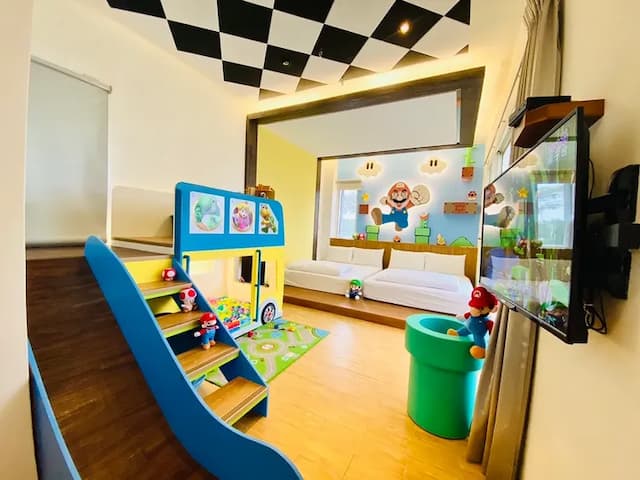 宜蘭FUN輕鬆溜滑梯渡假會館-黑白棋 溜滑梯四人房-1