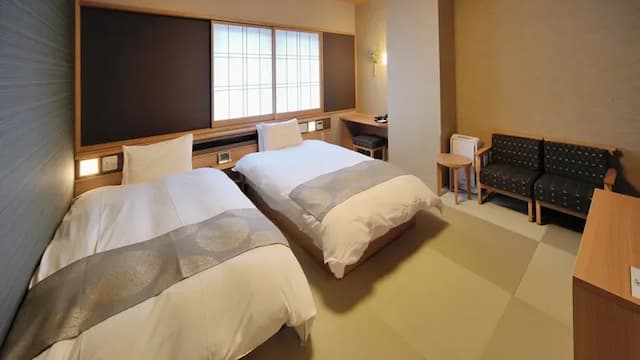 富山剱之湯 御宿野乃｜富山站徒步15分/富山城址公園徒步4分-雙床房(無浴缸)【不挑房】-1