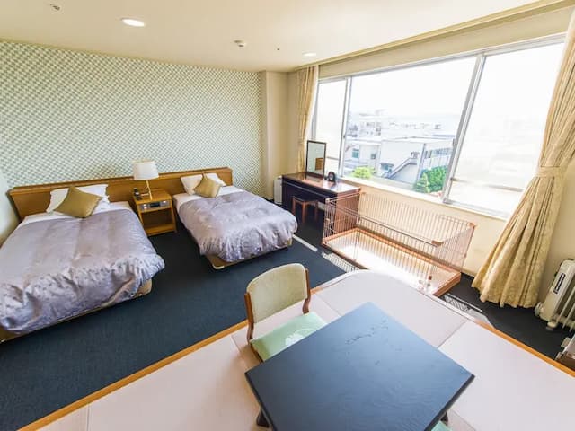 [Western modern twin room] 20 square meters, dogs allowed