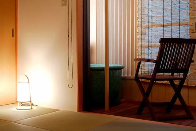 Japanese-Western style room with open-air bath Open-air bath