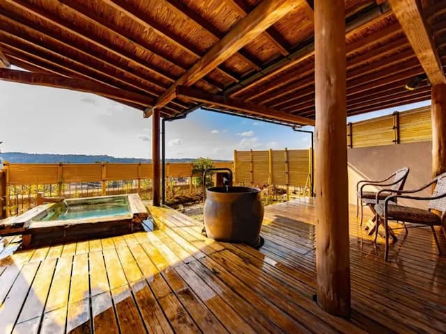 温泉めい想倶楽部　富士屋旅館-【檜と銀彩壺の露天風呂二つ客室】テラス付-2