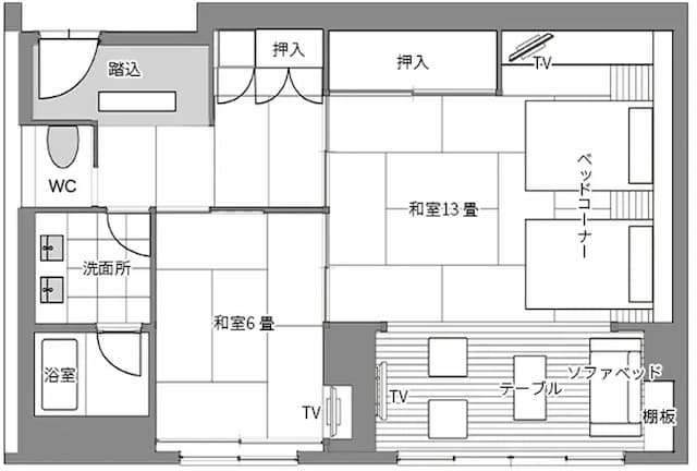 山代溫泉 瑠璃光-月棟A型標準隔間和洋室【不挑房】-7