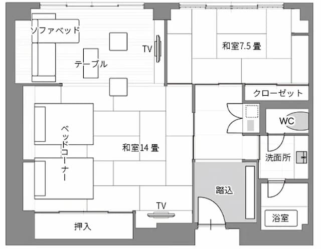 山代溫泉 瑠璃光-月棟A型標準大和洋室【不挑房】-7