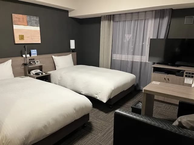 Hotel Route Inn Takamatsu Yashima-Standard Twin Room Smoking-1