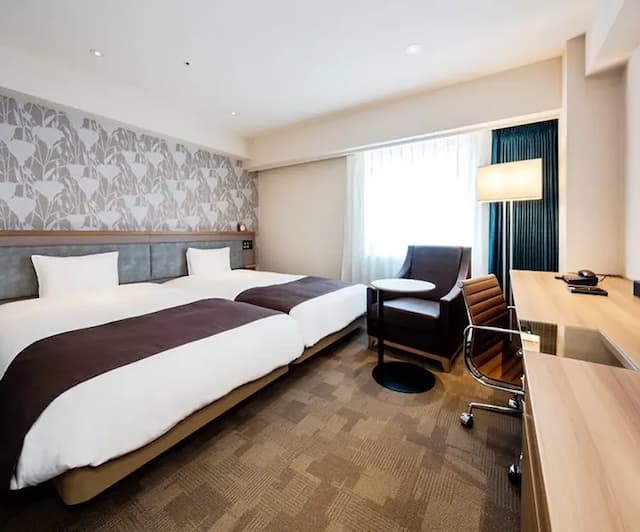 大和ROYNET飯店 德島站前｜德島站徒步1分/阿波舞會館徒步10分-好萊塢雙床房【不挑房】-2