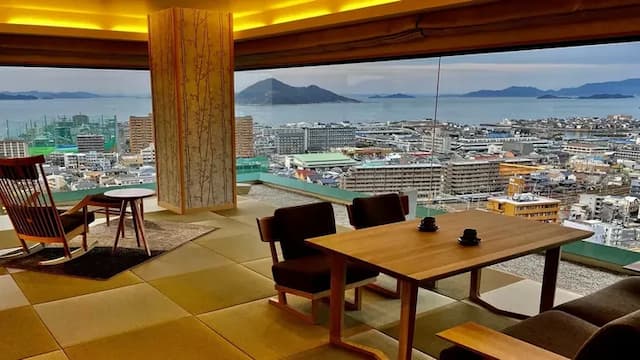 －Top floor－ ◆ Natural hot spring ◆ [Observation bath] Seto Inland Sea Premier Suite Superb view evening