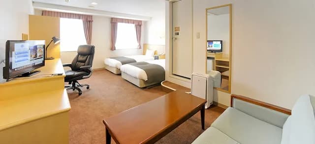 山形國際飯店｜JR山形站步行8分/山形城跡開車9分/諏訪神社步行11分-雙床房B【不挑房】-3