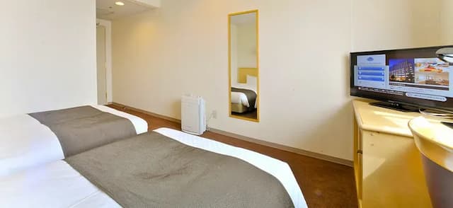 山形國際飯店｜JR山形站步行8分/山形城跡開車9分/諏訪神社步行11分-雙床房B（可加一人）【不挑房】-3