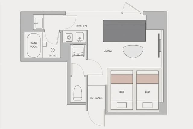 FAV 鹿兒島中央｜鹿兒島中央站步行10分-高級雙床房-7