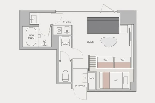FAV 鹿兒島中央｜鹿兒島中央站步行10分-三人上下舖房-7