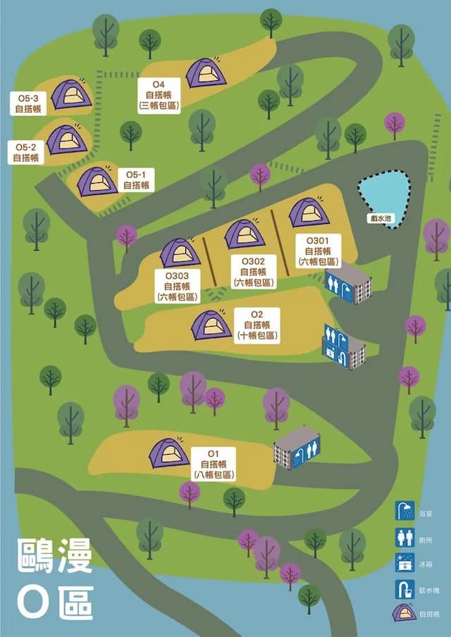 鷗漫景觀農場｜新上架！懶人帳、露營車-【自搭帳】O-2區｜重裝自助（10帳包區）-5