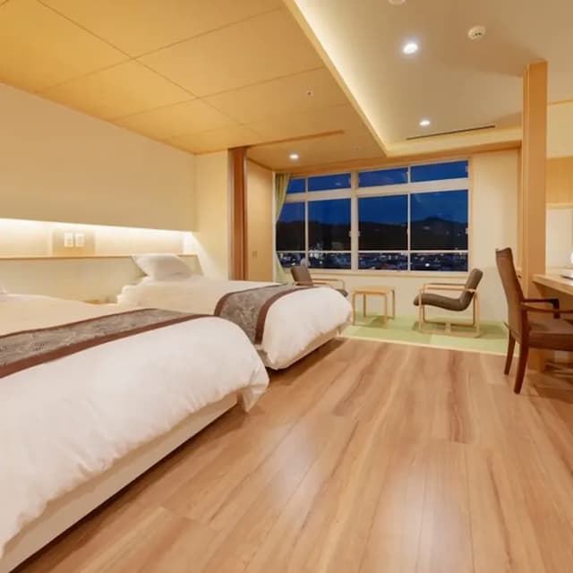 [Tensei Superior Twin] A guest room where you can feel the Japanese atmosphere with a tatami space that separates the bed from the space.