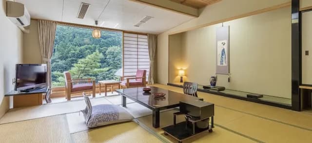 Kinugawa Onsen Hana no Yado Matsuya-[Spacious Japanese-style room 13.5 tatami mats] Relaxing guest room overlooking the Kinugawa river [Japanese room] [Non-smoking] [Mountain view] [River view]-1