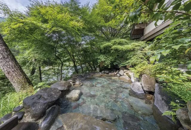 Kinugawa Onsen Hana no Yado Matsuya-[Modern Japanese-Western style room] Twin room + Japanese-style room 6 tatami mats Japanese-Western style room overlooking the Kinugawa [Japanese-western room] [Non-smoking]-5