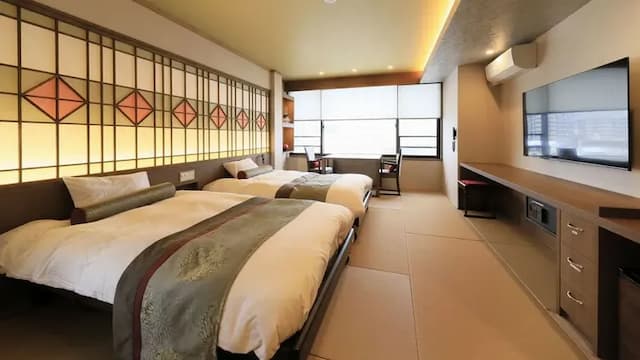 <Akebono ~ AKEBONO ~> Western-style twin hot spring open-air bath + France Bed electric bed