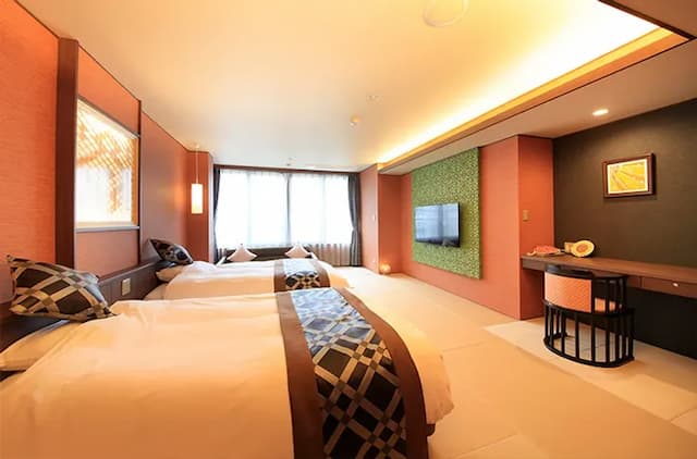 鬼怒川溫泉丸京旅館｜鬼怒川溫泉站徒步3分/大浴場/日光東照宮開車40分-〈日〉和室雙床房｜淋浴間【不挑房間】-4