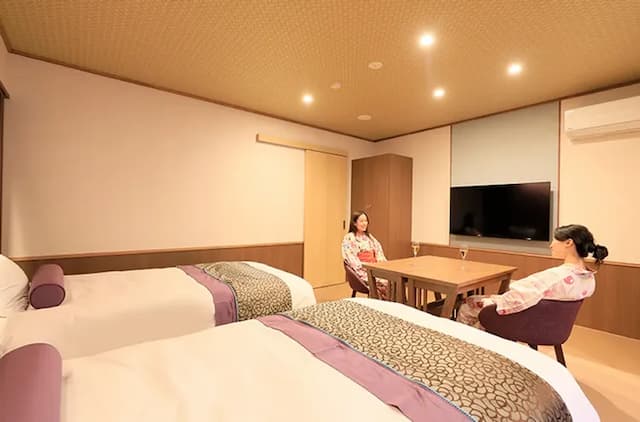 鬼怒川溫泉丸京旅館｜鬼怒川溫泉站徒步3分/大浴場/日光東照宮開車40分-〈水〉洋室雙床房【不挑房間】-6