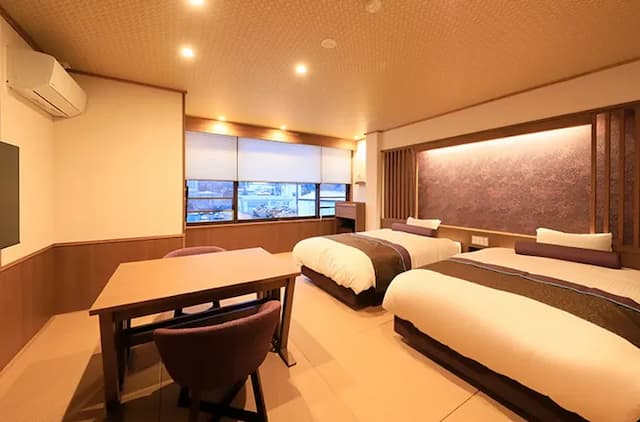 鬼怒川溫泉丸京旅館｜鬼怒川溫泉站徒步3分/大浴場/日光東照宮開車40分-〈水〉洋室雙床房【不挑房間】-3