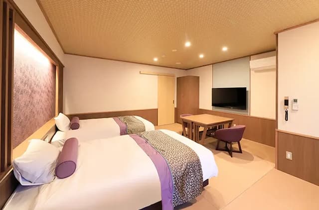 鬼怒川溫泉丸京旅館｜鬼怒川溫泉站徒步3分/大浴場/日光東照宮開車40分-〈水〉洋室雙床房【不挑房間】-4