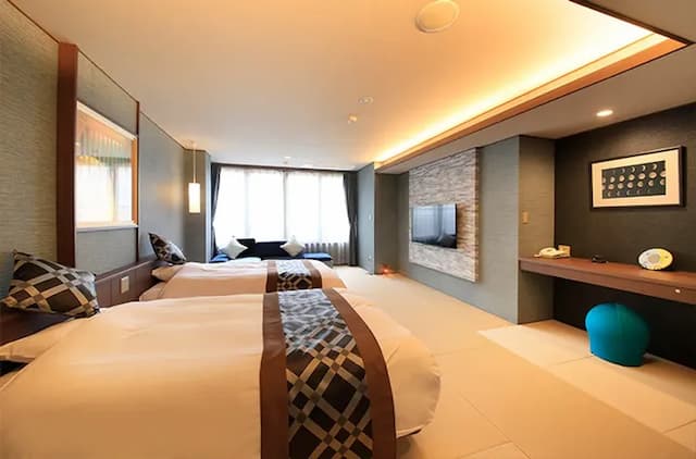 鬼怒川溫泉丸京旅館｜鬼怒川溫泉站徒步3分/大浴場/日光東照宮開車40分-〈月〉和室雙床房｜淋浴間【不挑房間】-4