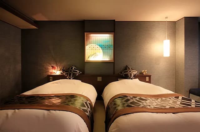 鬼怒川溫泉丸京旅館｜鬼怒川溫泉站徒步3分/大浴場/日光東照宮開車40分-〈月〉和室雙床房｜淋浴間【不挑房間】-2