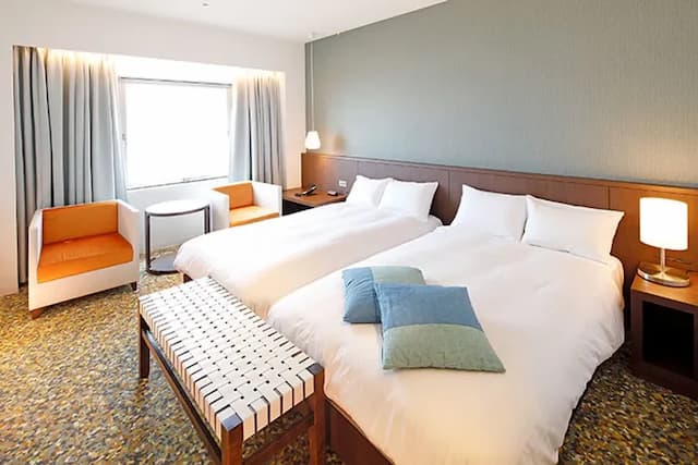 新近江飯店｜JR近江八幡車站徒步２分／日牟礼八幡宮搭車20分/水郷遊船開車15分-高級雙床房【不挑房】-3