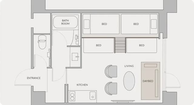 FAV LUX 飛驒高山｜高山站步行3分/方便至宮川朝市-行政上下舖床房【不挑房】-3