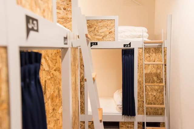 ホステル 京都 キズナ-ドミトリールーム6人男女共用　2段ベッド計3組-1