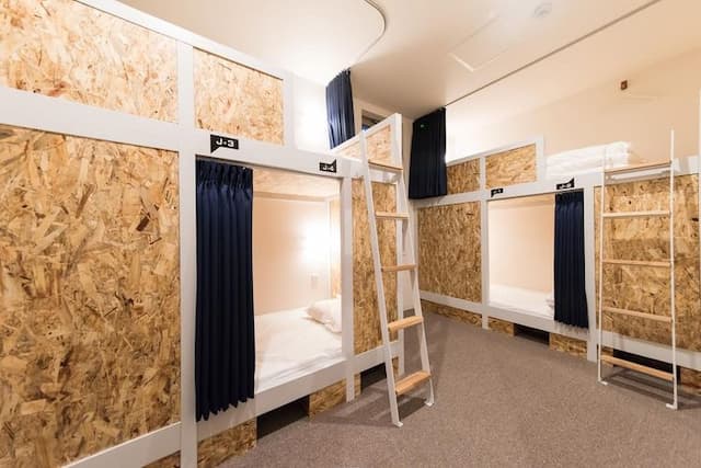 ホステル 京都 キズナ-ドミトリールーム6人女子専用　2段ベッド計3組-4