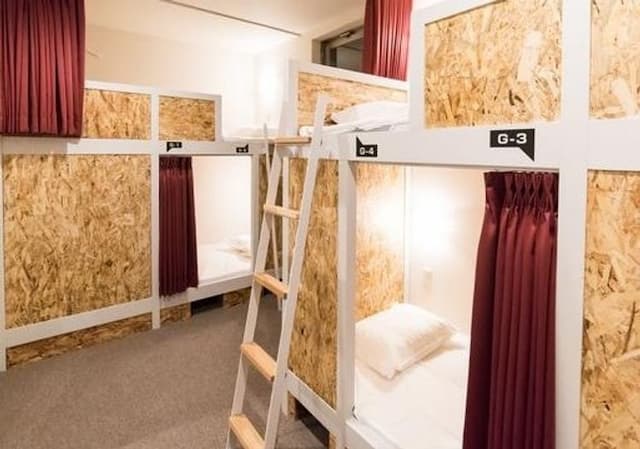 ホステル 京都 キズナ-ドミトリールーム6人女子専用　2段ベッド計3組-2