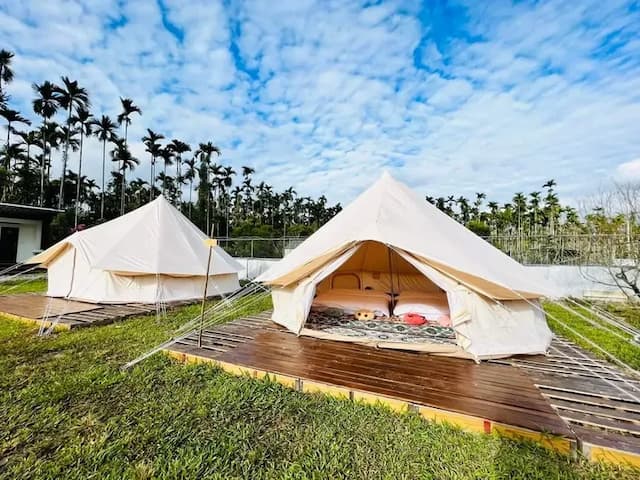 森林寓露營區｜親子友善空間、鄰近日月潭、九族文化村-【懶人露營】鐘型帳 (神殿區)-1