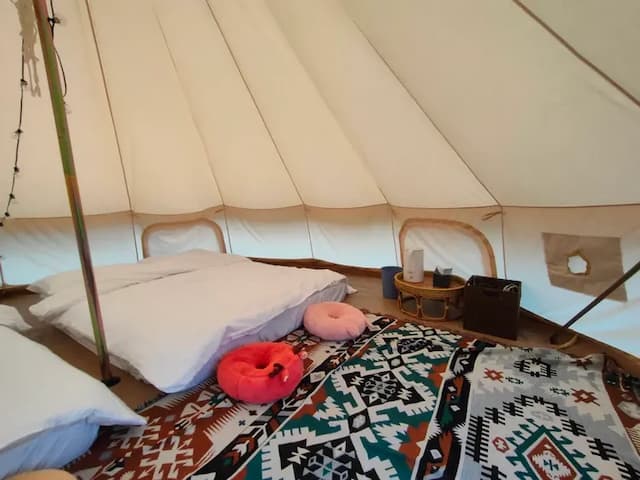 森林寓露營區｜親子友善空間、鄰近日月潭、九族文化村-【懶人露營】鐘型帳 (神殿區)-3