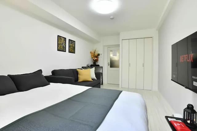 FL民宿 日本橋｜浪速區/車站步行6分/1 至 4 人/一線直達京都/40 吋電視+Netflix-位於大阪充滿活力的浪速區的舒適公寓，車站步行6分鐘，可供 1 至 4 人入住，配備 40 吋電視（可收看 Netflix）-8