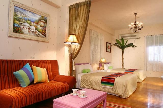 衿日林民宿丨可12-38人包棟丨烤肉、歡唱、戲水池-溫馨親子四人套房-2