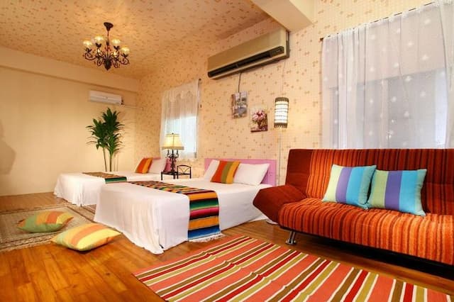 衿日林民宿丨可12-38人包棟丨烤肉、歡唱、戲水池-溫馨親子四人套房-1