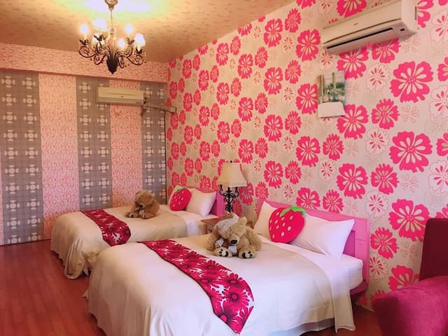 衿日林民宿丨可12-38人包棟丨烤肉、歡唱、戲水池-溫馨親子四人套房-3